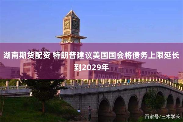 湖南期货配资 特朗普建议美国国会将债务上限延长到2029年